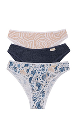 [FRA5014/E] PACK X3 VEDETINA ESPECIAL  DE ALGODÓN Y LYCRA ESTAMPADA "MEDITERRANEO"