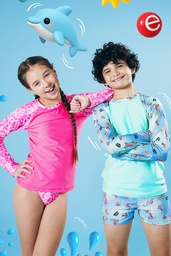 [ELE2668] VER. CAMISETA UV LISA CON MANGAS ESTAMPADAS