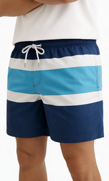 [POS1014] VER. SHORT DE BAÑO LISO CON CINTURA AJUSTABLE PREMIUM