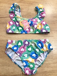 [KIE4119] VER. MALLA BIKINI ESTAMPADA CON VOLADOS "CORAZONES"