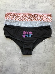 [VOL311-4] PACK X3 CULOTTE CLASICO DE ALGODÓN Y LYCRA ESTAMPADA