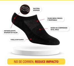 [ELE016] MEDIA INVISIBLE DE HOMBRE ALG. CON TALON SILICONADO -NO SE BAJAN- LISA