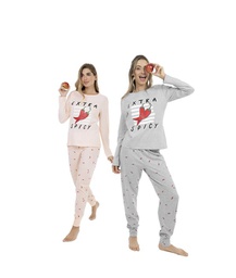 [LEN26310/E] INV. PIJAMA DAMA MANGA LARGA DE ALGODÓN ESTAMPADO