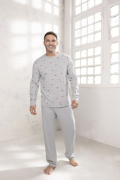 [LEN26520] INV. PIJAMA HOMBRE MANGA LARGA DE ALGODÓN ESTAMPADO