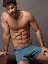 [BAK2065] BOXER DE ALGODÓN Y LYCRA LISO CON ELASTICO SHINNY