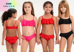 [VYO9308] VER. MALLA BIKINI NENA LISA CON VOLADOS