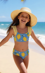[KIE4289] VER. MALLA BIKINI NENA CON VOLADOS EN BRETEL ESTAMPADA "LIMONES