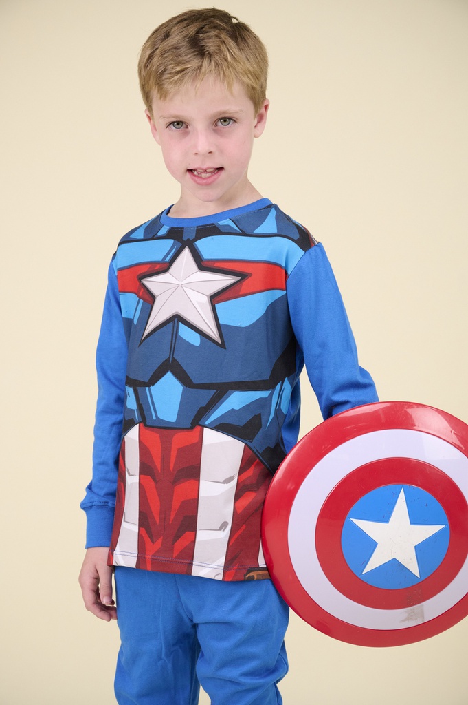 INV. PIJAMA DE JERSEY MODAL DISFRAZ ML AVENGERS "CAPITAN AMERICA"