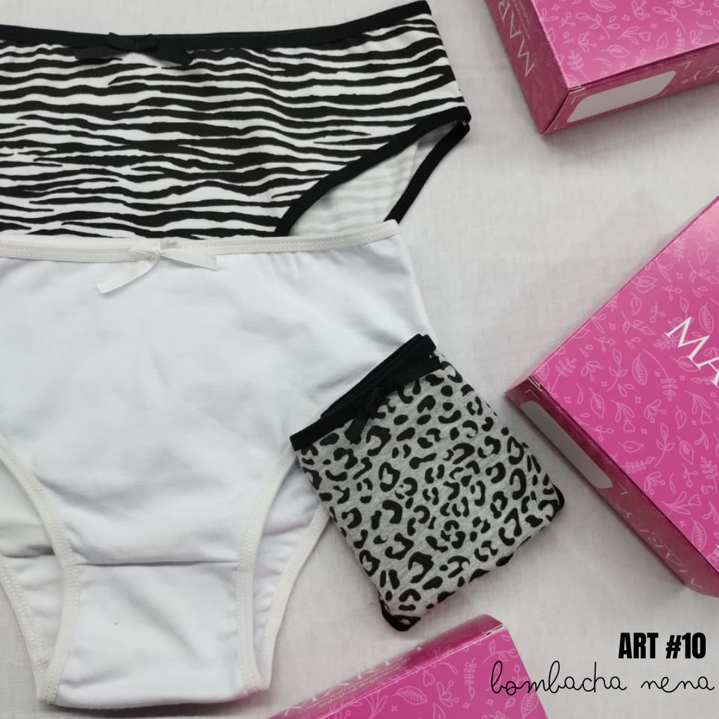 PACK X3 BOMBACHAS NENA DE ALGODÓN Y LYCRA SURTIDO