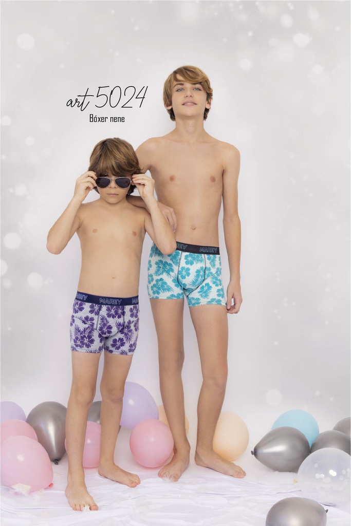 BOXER NIÑO ALGODON Y LYCRA ESTAMPADO "HAWAII"