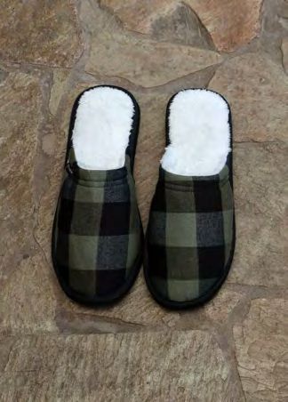  INV. PANTUFLA A CUADROS DE VIYELA CON INTERIOR DE CORDERITO