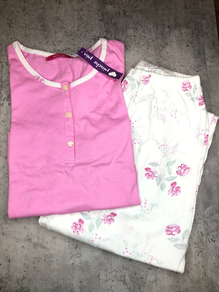 VER. PIJAMA JERSEY MANGAS CORTAS LISO