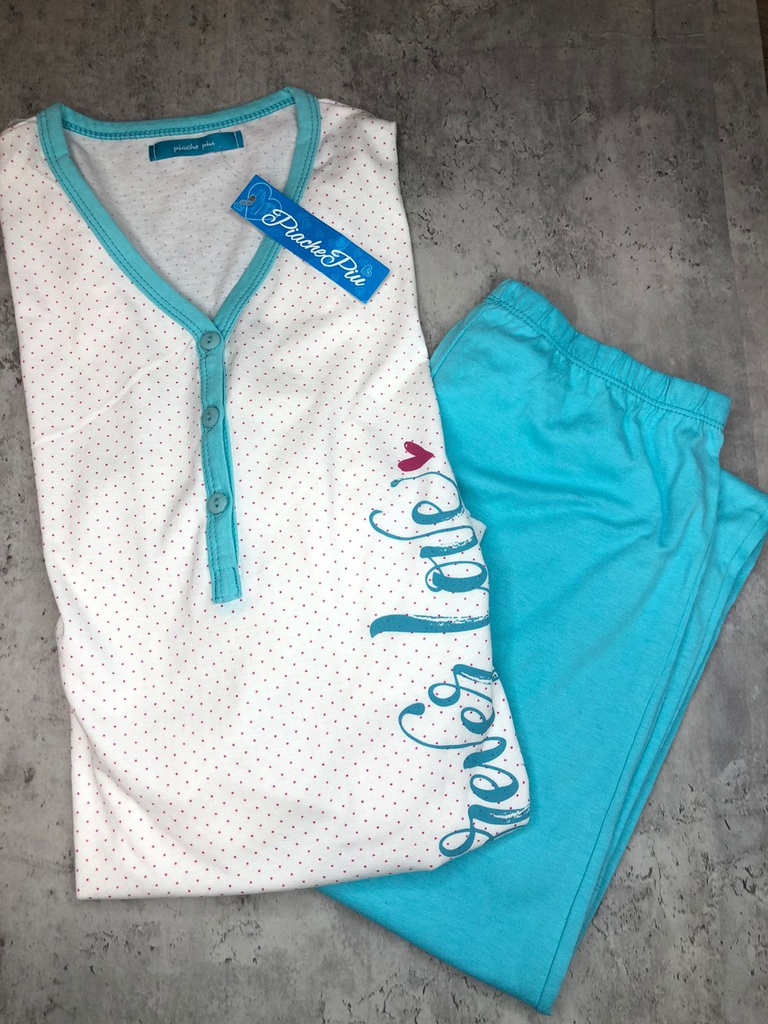  INV. PIJAMA DAMA MANGAS LARGAS CON CARTERA PINTITAS