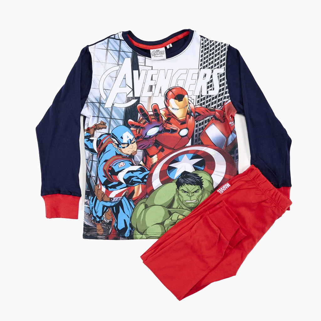 LIQUIDACION ! - INV. PIJAMA DE JERSEY MODAL ML FRENTE SUBLIMADO "AVENGERS"