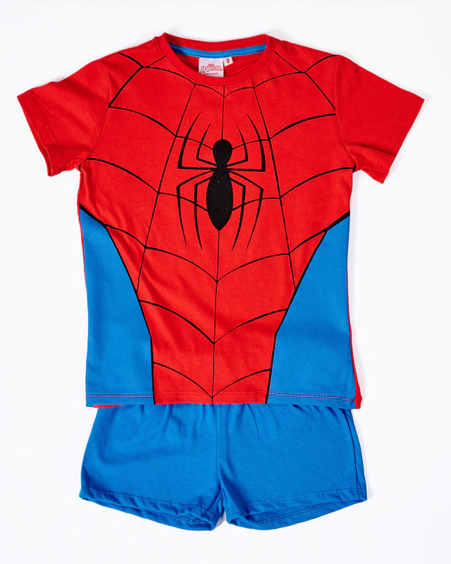 VER. PIJAMA DISFRAZ MANGA CORTA SUBLIMADO "SPIDERMAN" Y SHORT LISO