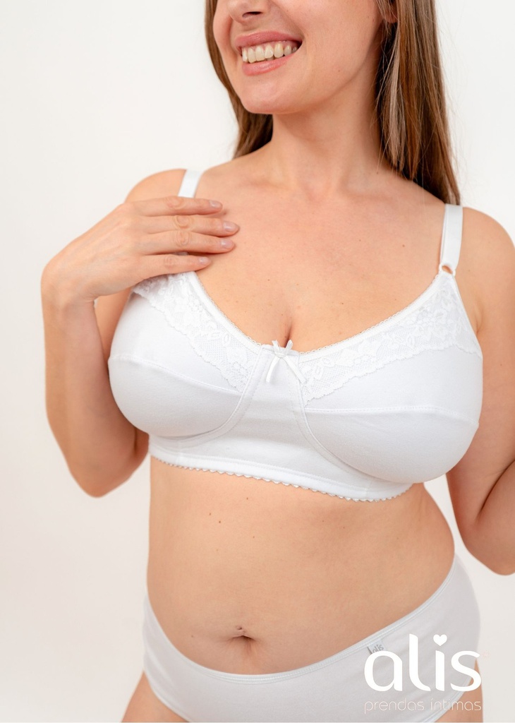 CORPIÑO REDUCTOR ALGODÓN CON DETALLE EN PUNTILLA