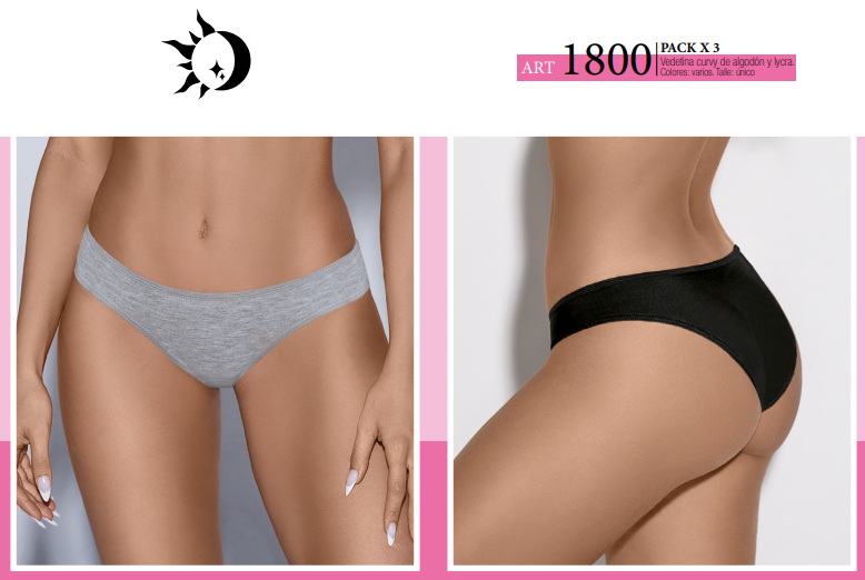 PACK X 3 VEDETINA MAX ALGODÓN Y LYCRA LISO
