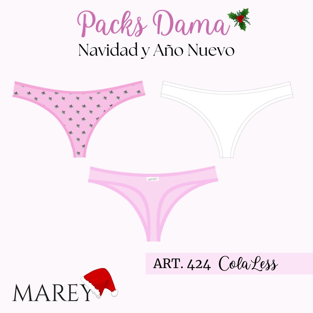 PACK X3 COLALES LINEA NAVIDAD ROSAS