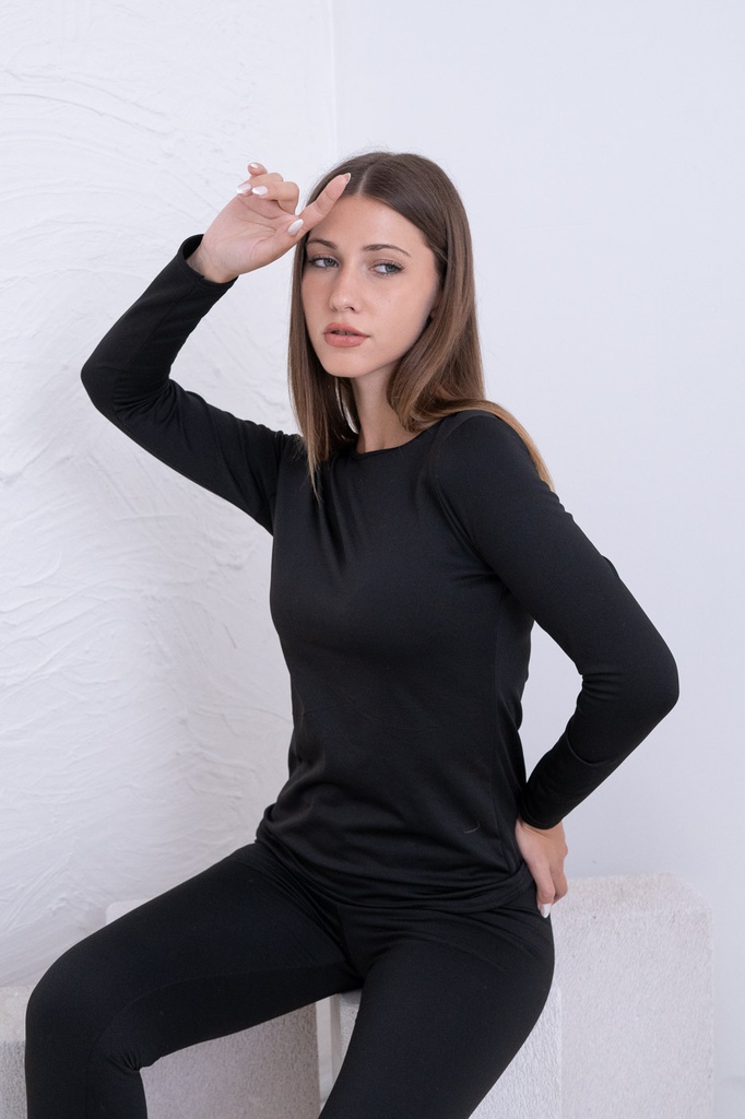 INV. CAMISETA TERMICA LISA FRIZADA MANGA LARGA DAMA