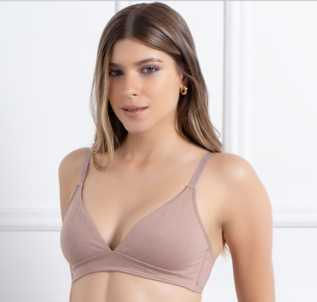 CORPIÑO TRIANGULITO DE ALGODÓN Y LYCRA DOBLE TELA PREMOLDEADO