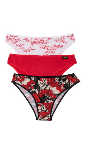 PACK X3 VEDETINA DE ALGODÓN Y LYCRA ESTAMPADA
