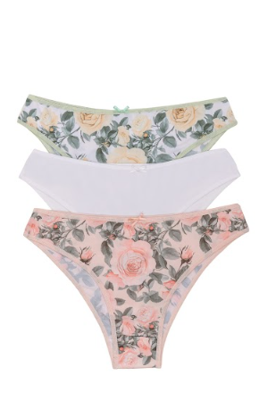 PACK X3 VEDETINA ESTAMPADA DE MICROFIBRA "ROSAS"