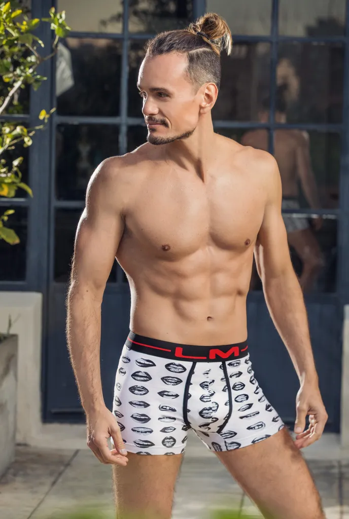 BOXER DE ALG. LYCRA ESTAMPADO LABIOS C/ COLLERETA