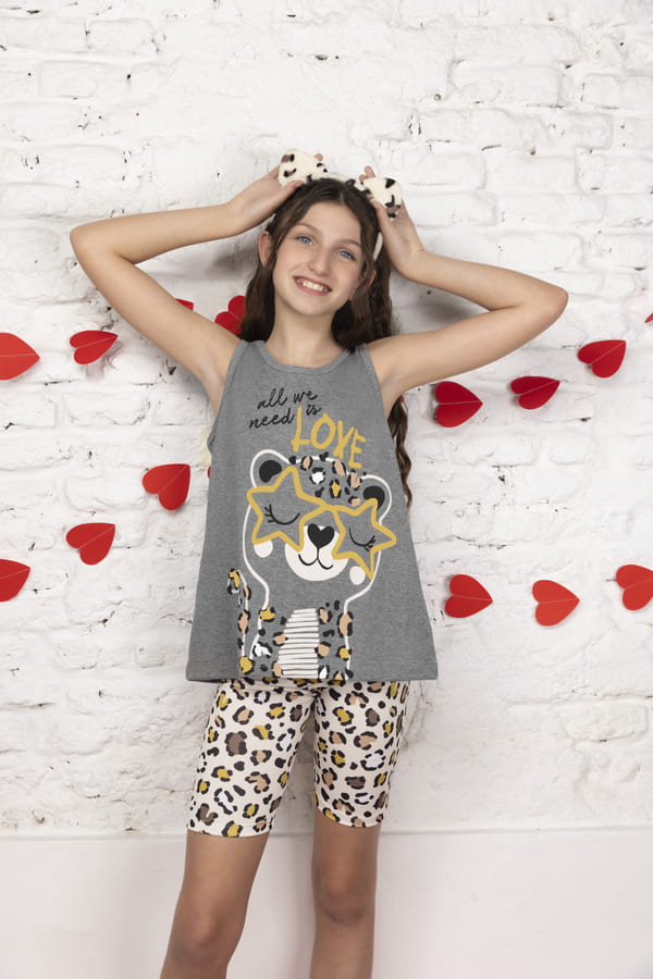 VER. PIJAMA NENA MUSCULOSA Y CALZA "PRINT"