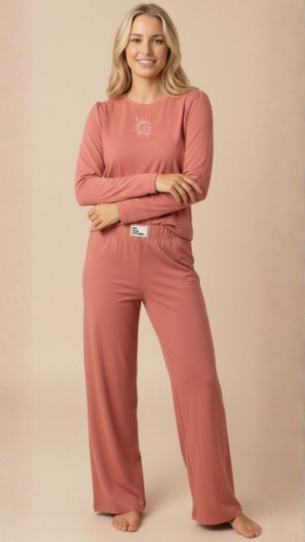 INV. PIJAMA MANGA LARGA DE DAMA LISO DE ALGODÓN