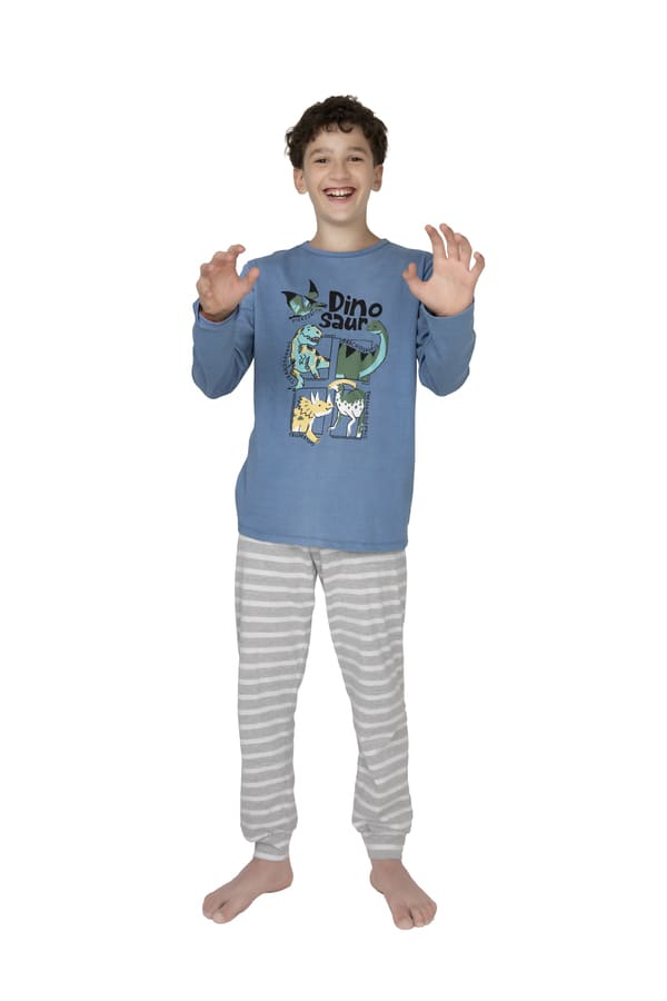 INV. PIJAMA DE NENE DE ALGODÓN ESTAMPADO "DINO"