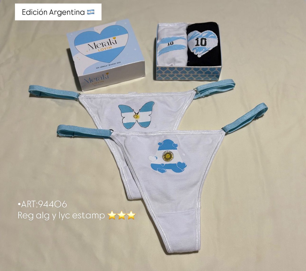 PACK X2 REGULABLE DE ALGODÓN Y LYCRA ESTAMPADA "ARG"