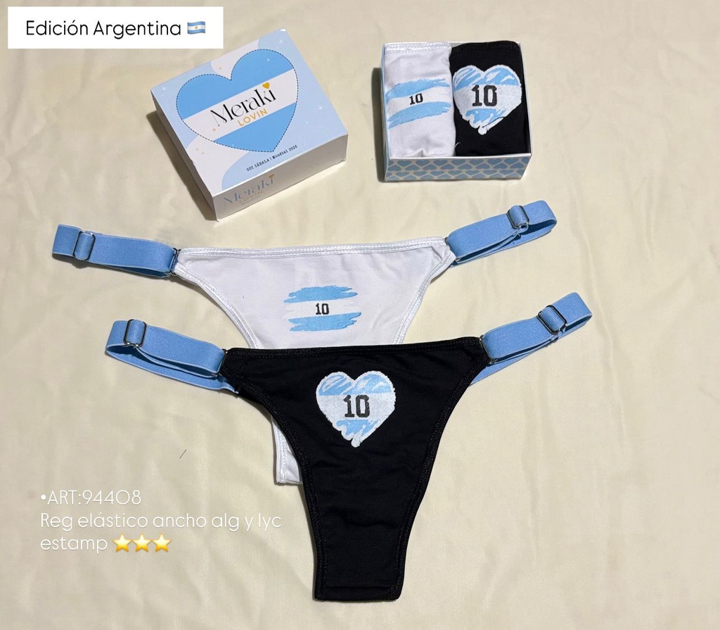 PACK X2 REGULABLE CON ELASTICO ANCHO DE ALGODÓN Y LYCRA ESTAMPADA "ARG"