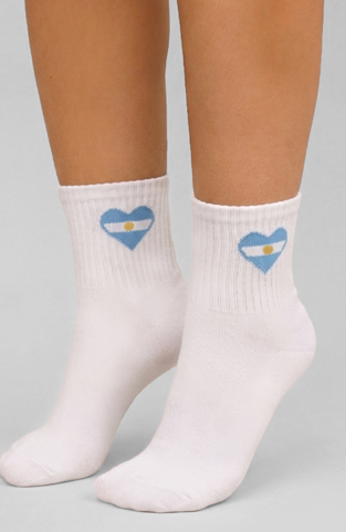 MEDIA TENIS DAMA ESTAMPADA "SELECCION ARG"
