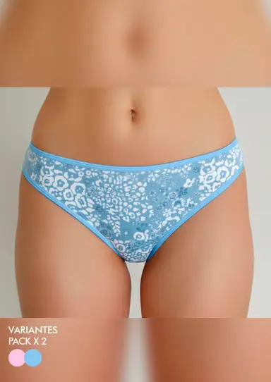 PACK X2 VEDETINA DE ALGODÓN Y LYCRA ESTAMPADA
