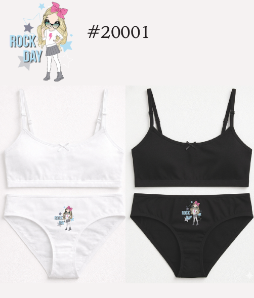 CONJUNTO NENA ESTAMPADO DE ALGODÓN Y LYCRA CON BRETELES Y BOMBACHA