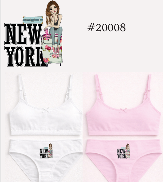 CONJUNTO NENA ESTAMPADO DE ALGODÓN Y LYCRA CON BRETELES FINOS Y ESTAMPA LOCALIZADA