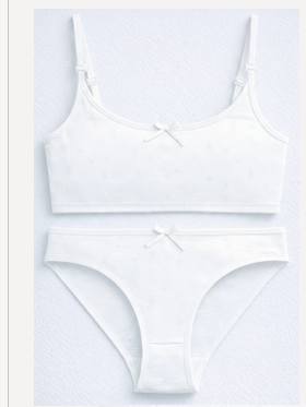 CONJUNTO TEENS LISO DE ALGODÓN Y LYCRA CON BRETELES FINOS Y VEDETINA Y TAZA DESMONTABLE