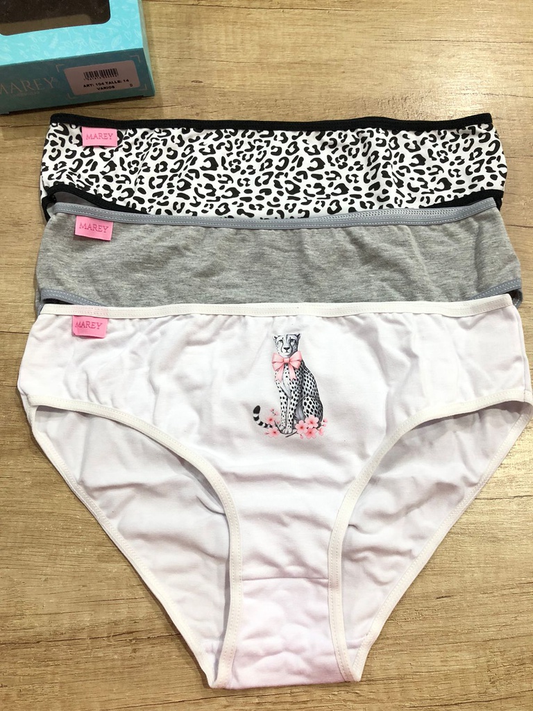 PACK X3 BOMBACHA NENA ESTAMPADA DE ALGODÓN Y LYCRA