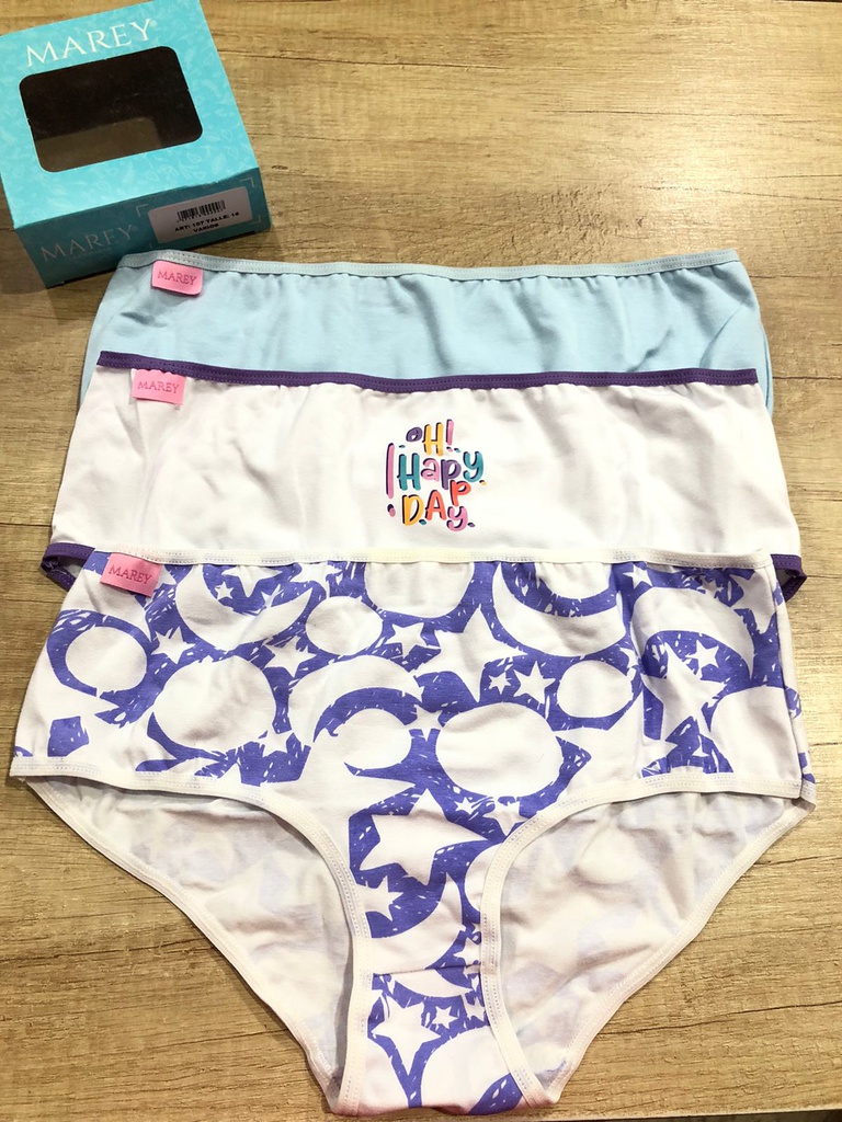 PACK X3 CULOTTE NENA ESTAMPADO DE ALGODÓN Y LYCRA