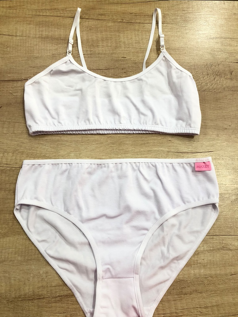CONJUNTO NENA TOP DE ALGODON Y LYCRA LISO CON CULOTTE