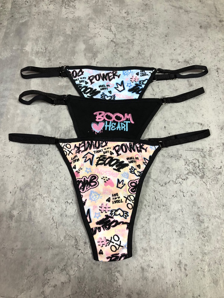 PACK X3 COLALES REGULABLE DE ALGODÓN Y LYCRA ESTAMPADA