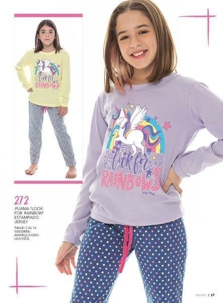  INV. PIJAMA INVIERNO DE JERSEY "LOOK FOR RAINBOW"