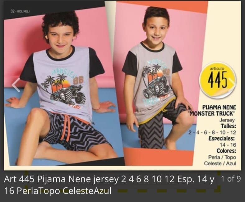 VER. PIJAMA DE JERSEY "MONSTER TRUCK"