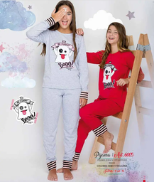 [MAR6005] LIQUIDACION ! - INV. PIJAMA JERSEY ESTAMPADO "BOOO"   INVIERNO
