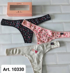 [SAY10330] Pack x 3 Colaless alg/lycra estampada
