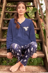 [MKP4163] LIQUIDACION ! - INV. CONJUNTO PIJAMA JERSEY MANGAS LARGAS  C/BORD.Y PUÑ.Y PANT.EST."LOVEBIRD"