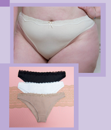 [NAT520XL] PACK X 3 VEDETINA DE ALGODON Y LYCRA CON PUNTILLA