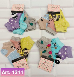 [SAYS8311] PACK X 3 SOQUETES NIÑAS ESTAMPADOS ALGODON