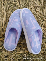 [MKP8024] LIQUIDACION ! - INV. PAR DE PANTUFLAS ESTAMPADAS "MONDRIAN"