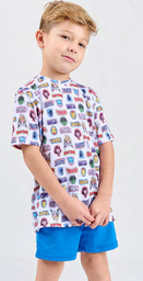 [DIS80844] VER. PIJAMA REMERA ESTAMPADA Y SHORT LISO "AVENGERS"